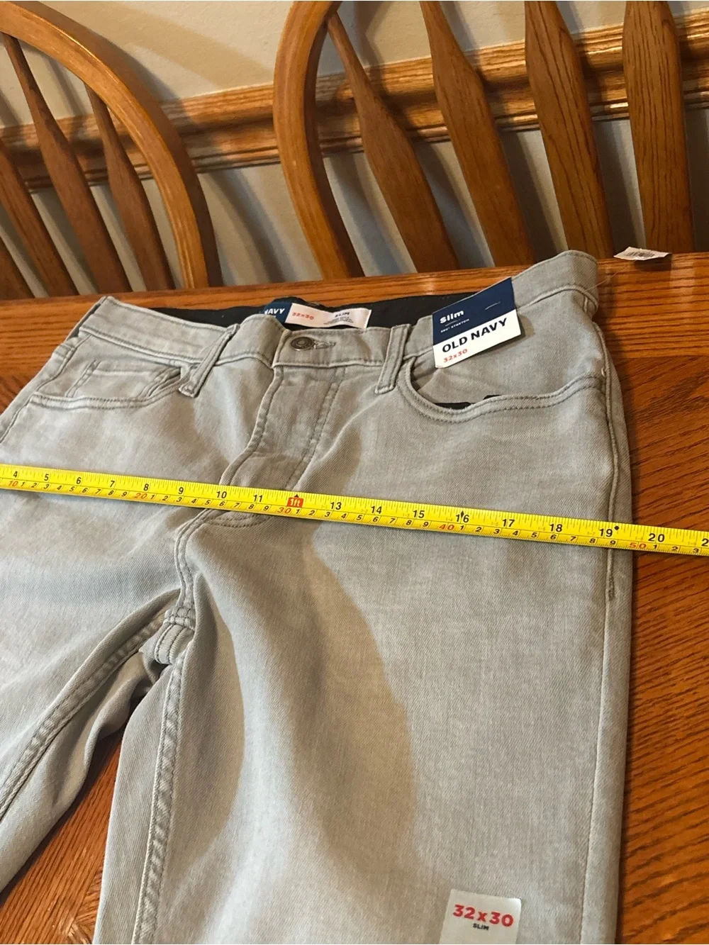 Old Navy 360 Stretch Slim Jeans Mens 32x30 Light Gray Comfort Waist Denim NWT